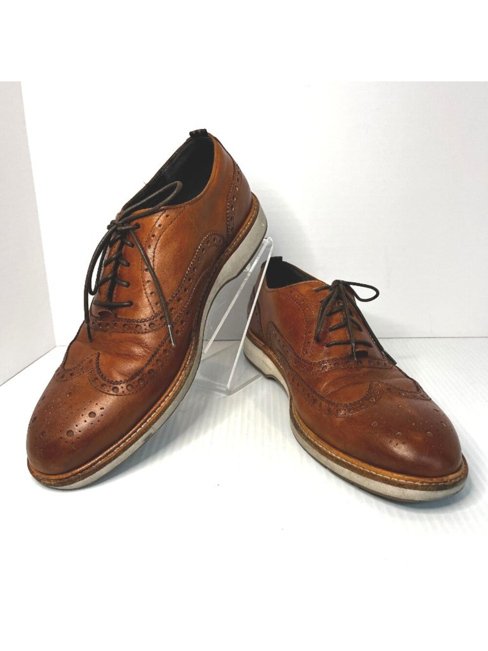 Cole Haan Morse Grand Wingtip Leather Oxfords Men's Sz 10 British Tan Brown